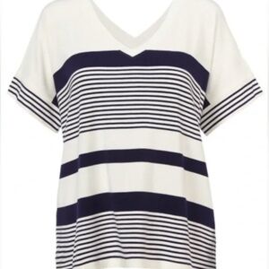 Cabi Sailor Blue/White Striped Tee XXS